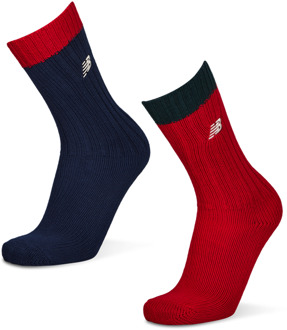 New Balance Crew 2 Pack Sokken Unisex - Blauw - Maat 43-46 - Katoen Blue