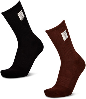 New Balance Crew 2 Pack Sokken Unisex - Bruin - Maat 39-42 - Katoen Brown