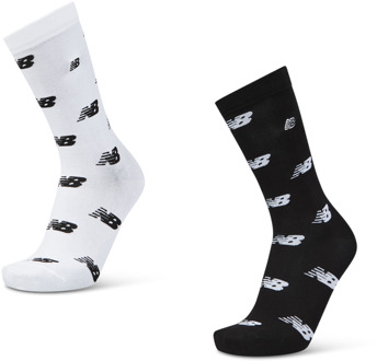 New Balance Crew 2 Pack Sokken Unisex - Zwart - Maat 43-46 - Katoen Black