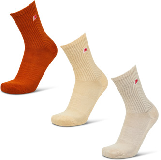 New Balance Crew 3 Pack Sokken Unisex - Beige - Maat 35-38 - Katoen