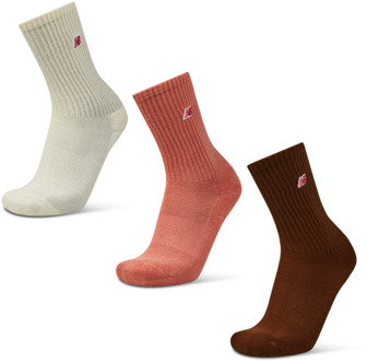 New Balance Crew 3 Pack Sokken Unisex - Bruin - Maat 39-42 - Katoen Brown