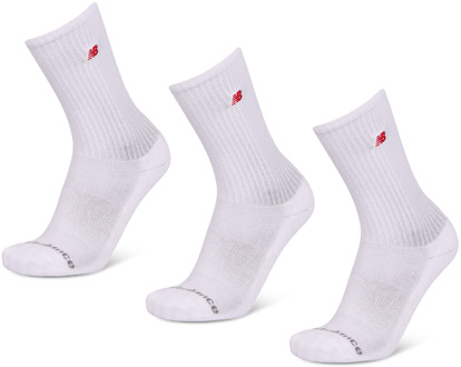 New Balance Crew 3 Pack Sokken Unisex - Wit - Maat 35-38 - Katoen White