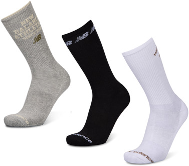 New Balance Crew 3 Pack Sokken Unisex - Wit - Maat 39-42 - Katoen White