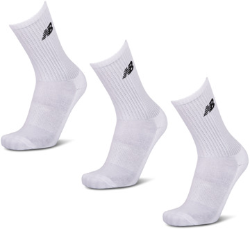 New Balance Crew 3 Pack Sokken Unisex - Wit - Maat 43-46 - Katoen White