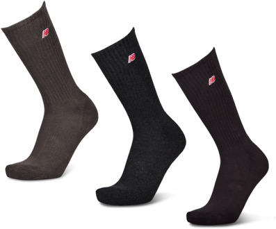 New Balance Crew 3 Pack Sokken Unisex - Zwart - Maat 35-38 - Katoen Black