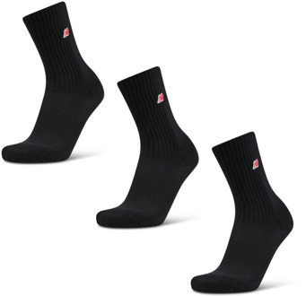 New Balance Crew 3 Pack Sokken Unisex - Zwart - Maat 39-42 - Katoen Black