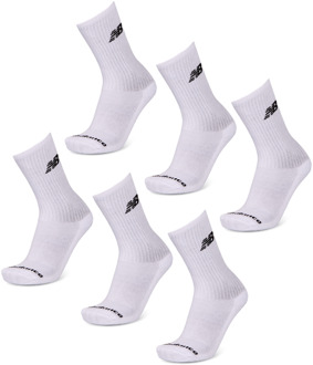 New Balance Crew 6 Pack Sokken Unisex - Wit - Maat 43-46 - Katoen White