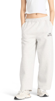 New Balance fleece Broeken Dames - Grijs - Maat L - Katoen Jersey Grey