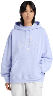 New Balance fleece Hoodies Dames - Paars - Maat XS - Katoen Jersey Purple