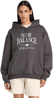 New Balance fleece Hoodies Dames - Zwart - Maat M - Katoen Jersey Black