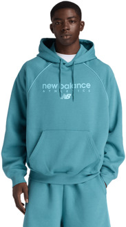 New Balance fleece Hoodies Heren - Teal - Maat S - Katoen Jersey
