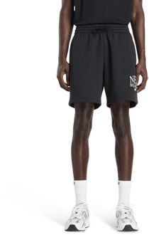 New Balance fleece Korte Broeken Heren - Zwart - Maat S - Katoen Jersey Black