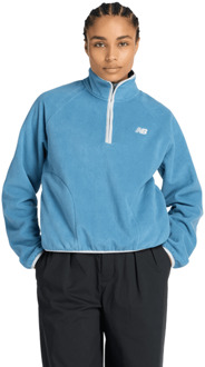 New Balance fleece Sweatshirts Dames - Blauw - Maat M - Poly Jersey Blue