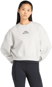 New Balance fleece Sweatshirts Dames - Grijs - Maat S - Katoen Jersey Grey