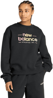 New Balance fleece Sweatshirts Dames - Zwart - Maat M - Katoen Jersey Black