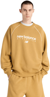 New Balance fleece Sweatshirts Heren - Beige - Maat S - Katoen Jersey