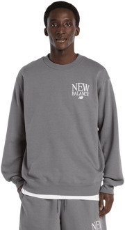 New Balance fleece Sweatshirts Heren - Grijs - Maat L - Katoen Jersey Grey