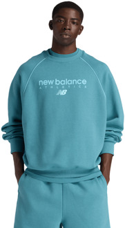 New Balance fleece Sweatshirts Heren - Teal - Maat XS - Katoen Jersey