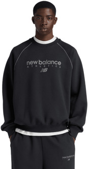 New Balance fleece Sweatshirts Heren - Zwart - Maat L - Katoen Jersey Black