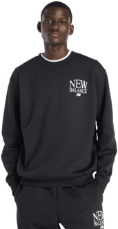 New Balance fleece Sweatshirts Heren - Zwart - Maat L - Katoen Jersey Black