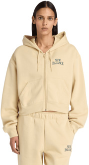 New Balance fleece Trainingspakken Dames - Bruin - Maat M - Katoen Jersey Brown