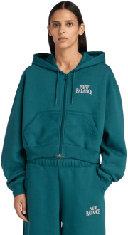 New Balance fleece Trainingspakken Dames - Groen - Maat XS - Katoen Jersey Green