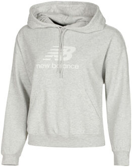 New Balance French Terry Stacked Logo Sweater Met Capuchon Dames lichtgrijs - XS