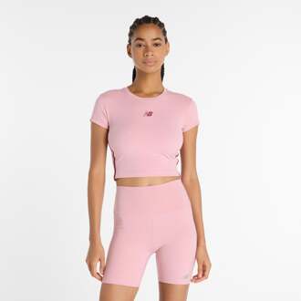 New Balance Harmony Fitted T-shirt Dames-Pink roze - M