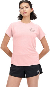 New Balance Impact Run T-Shirt Dames roze - XL