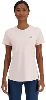 New Balance Jacquard T-Shirt Dames roze - M