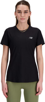 New Balance Jacquard T-Shirt Dames zwart - L