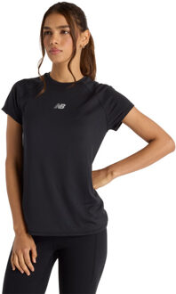 New Balance Jacquard T-Shirt Dames zwart - S