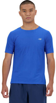 New Balance Jacquard T-Shirt Heren blauw - S