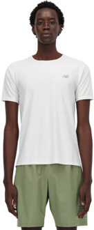 New Balance Jacquard T-Shirt Heren lichtgrijs - M