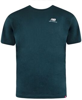 New Balance Korte Mouw Trek Heren Essentials Geborduurd T-shirt MT11592 TKK Groenblauw - S