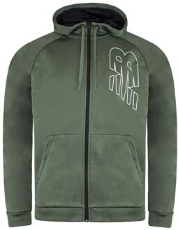 New Balance Lange Mouw Groen Zip Tenacity Fleece Heren Track Jacket MJ13020 NSE - maat M