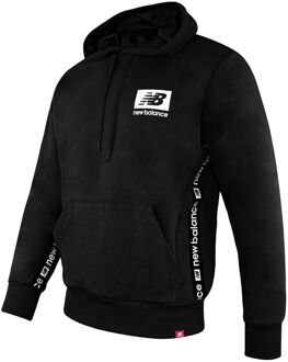 New Balance Lange Mouw Zwarte Pullover Heren Essentials ID Hoodie MT13516 BK