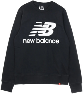 New Balance Lichte Crew Neck Essentials Stacked Logo Sweater New Balance , Black , Heren