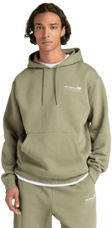 New Balance Linear Graphic Hoodie Hoodies Heren - Groen - Maat XL - Katoen Jersey Green