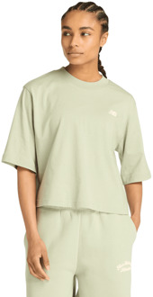 New Balance Linear Heritage Relaxed T-shirt T-shirts Dames - Groen - Maat M - Katoen Jersey Green