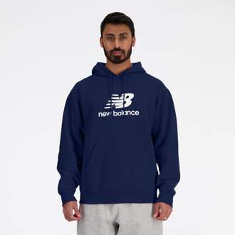 New Balance Logo French Terry Hoodie Sweater Met Capuchon Heren donkerblauw - XXL