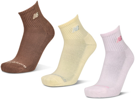 New Balance Midcalf 3 Pack Sokken Unisex - Bruin - Maat 35-38 - Katoen Brown