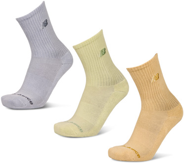 New Balance Midcalf 3 Pack Sokken Unisex - Wit - Maat 39-42 - Katoen White