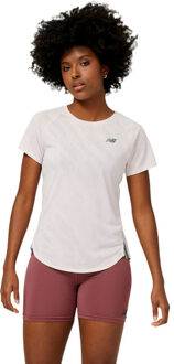 New Balance Q Speed Jacquard T-Shirt Dames lichtroze - XL