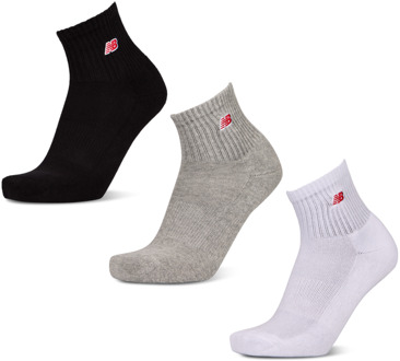 New Balance Quarter 3 Pack Sokken Unisex - Wit - Maat 35-38 White