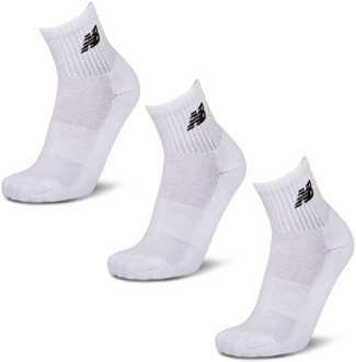 New Balance Quarter 3 Pack Sokken Unisex - Wit - Maat 35-38 White