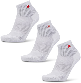 New Balance Quarter 3 Pack Sokken Unisex - Wit - Maat 39-42 White