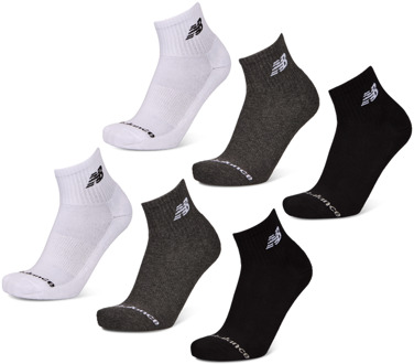 New Balance Quarter 6 Pack Sokken Unisex - Wit - Maat 35-38 - Katoen White