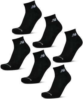 New Balance Quarter 6 Pack Sokken Unisex - Zwart - Maat 39-42 - Katoen Black