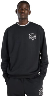 New Balance Reimagined Fleece Crew Casual Sweater Heren L Zwart